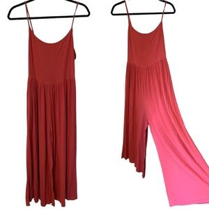 One Piece Cropped Wide Leg Romper in Rustic Colour